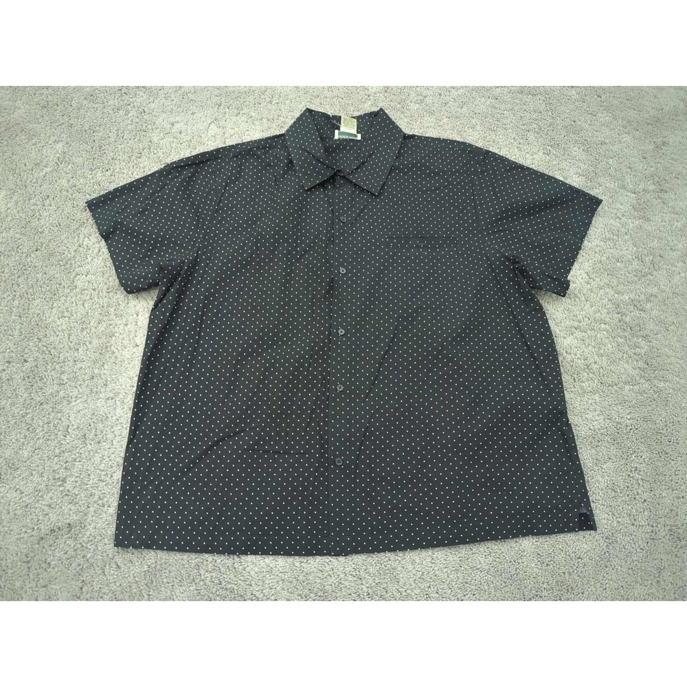 Scandia Woods Button Up Shirt‎ Mens 2XL Black Polka Dot Classic Casual
